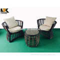 3 Seat Contemporary Brown Rattan Tea Set Garden Outdoor Furniture